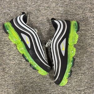 Nike Black and Yellow Air Max with Neon Soles